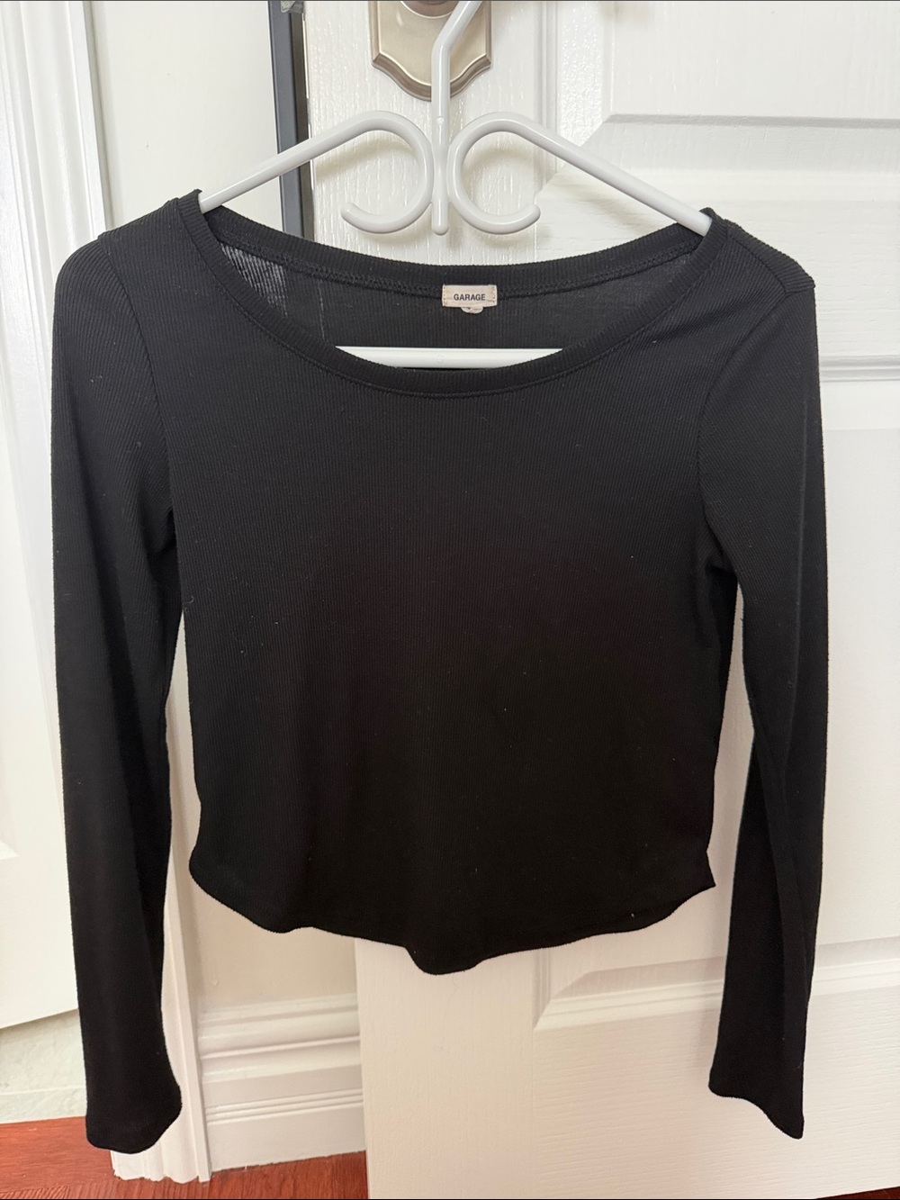 Garage Black Ribbed Long-Sleeve Tee